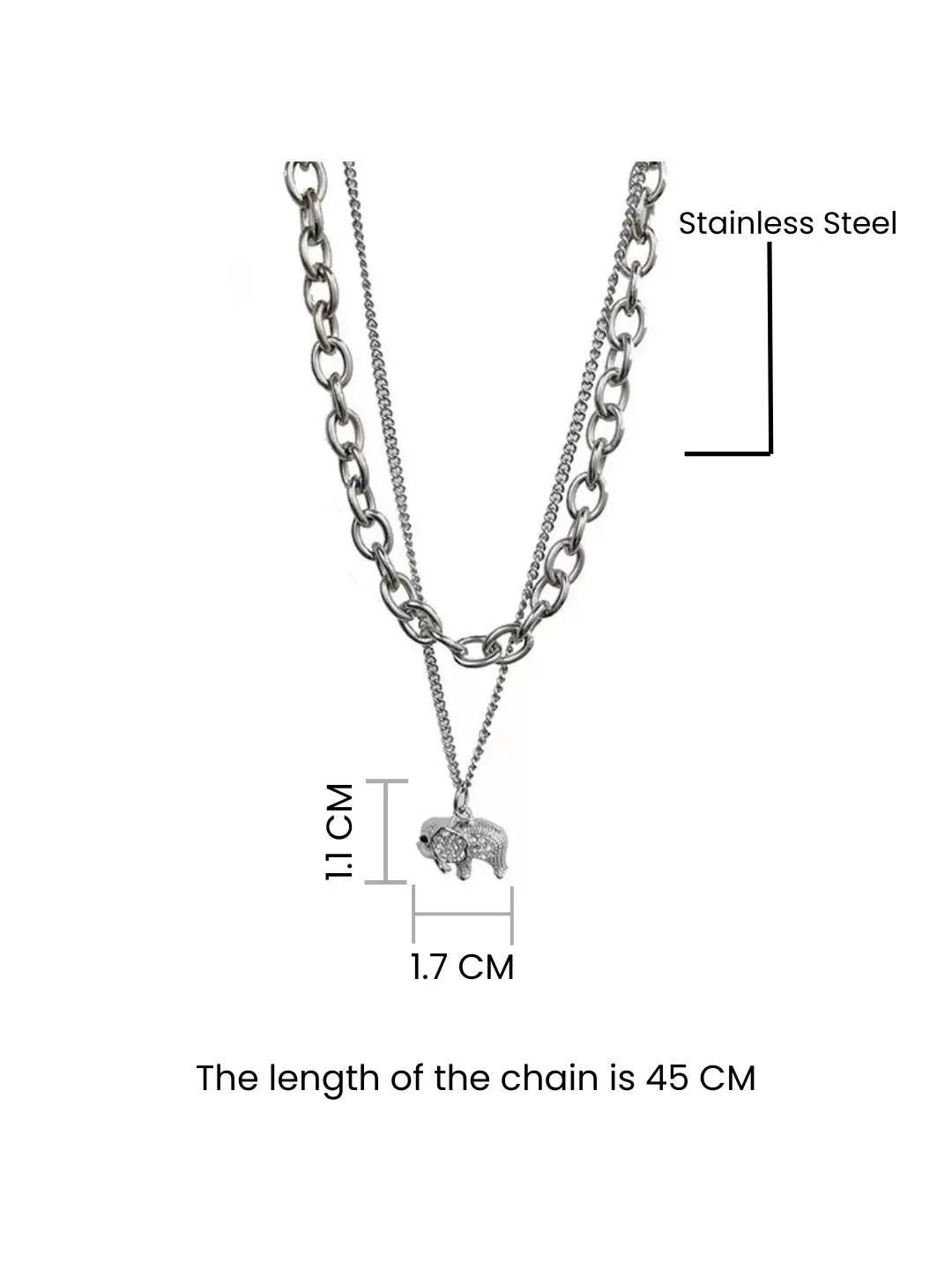 SALTY Artificial Stone-Studded Embrace Layered Necklace