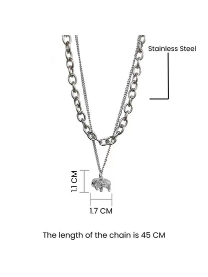 SALTY Artificial Stone-Studded Embrace Layered Necklace