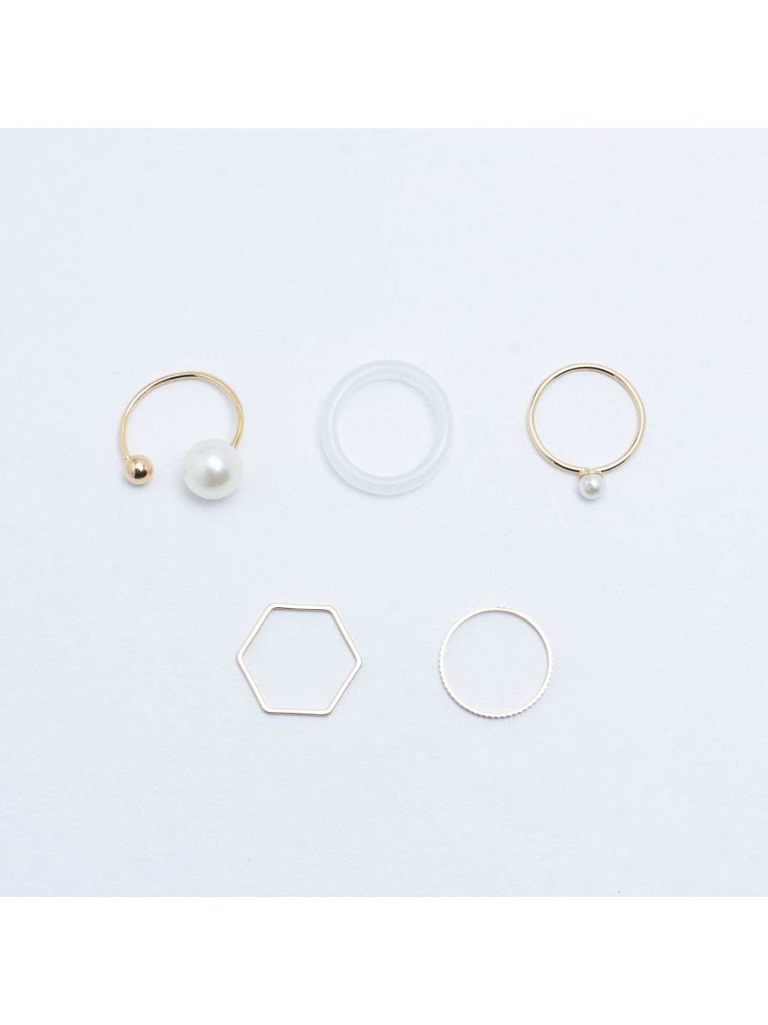 SALTY Set Of 5 Heavenly Stylish Adjustable Finger Ring