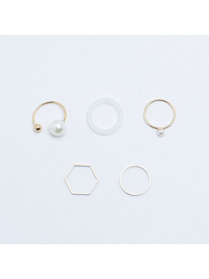 SALTY Set Of 5 Heavenly Stylish Adjustable Finger Ring