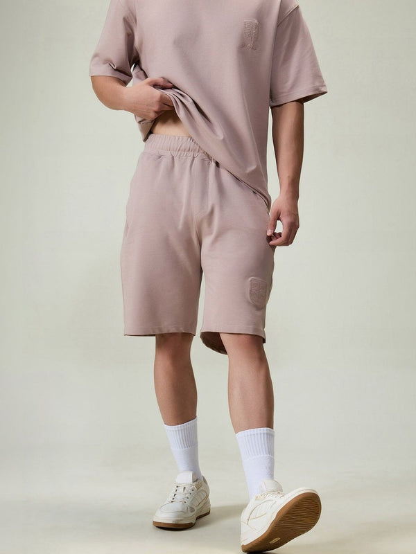 Dusty Pink Men Low-Rise Training or Gym Cotton Leisure Shorts