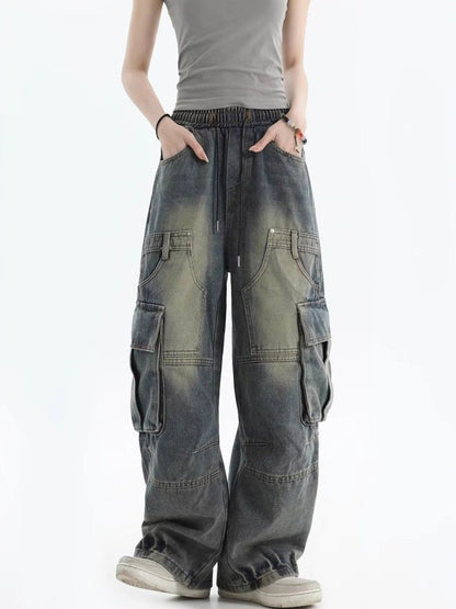 Women Baggy Fit Mid-Rise Dark Fade Jeans