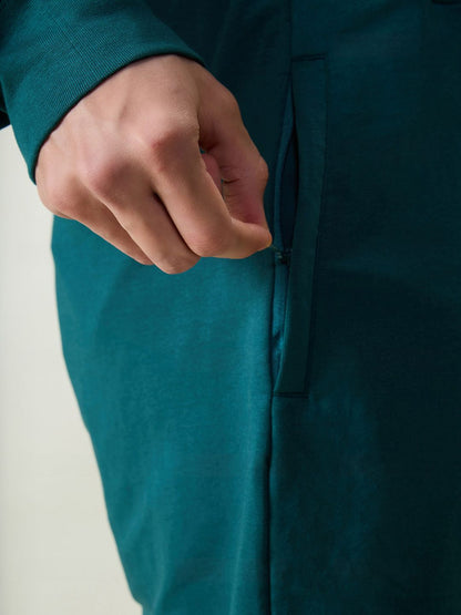 Green Cotton Leisure Shorts