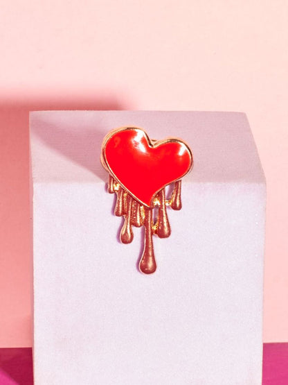SALTY Burning Red Heart Ring For Women & Girls