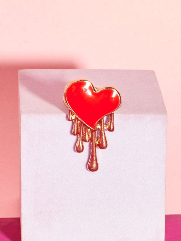 SALTY Burning Red Heart Ring For Women & Girls