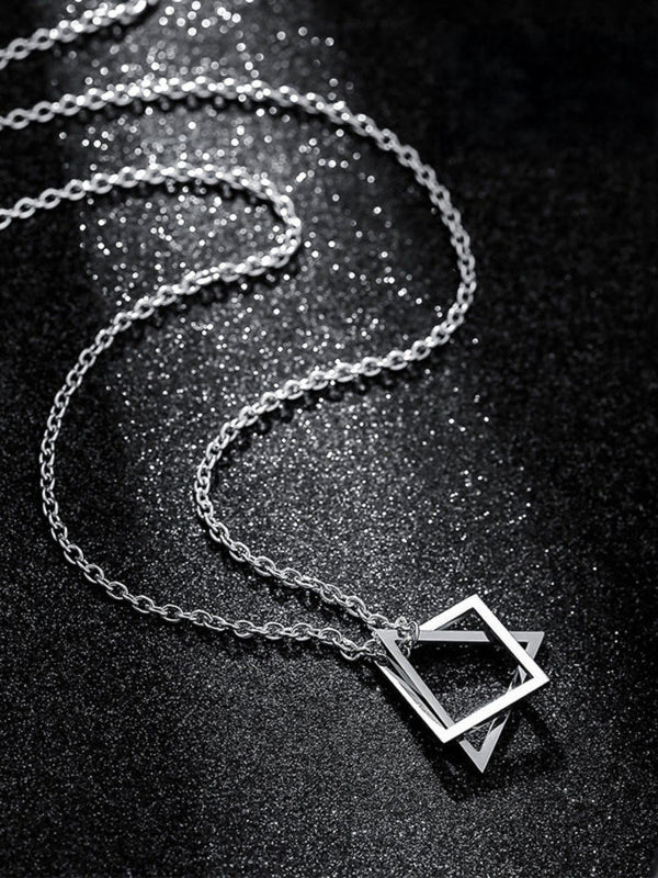 SALTY Pack of 2 Men Geometa Pendant Necklace