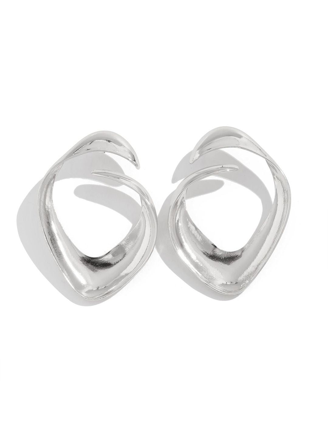 Silver-Plated Contemporary Drop Earrings
