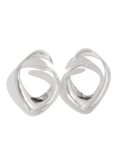 Silver-Plated Contemporary Drop Earrings