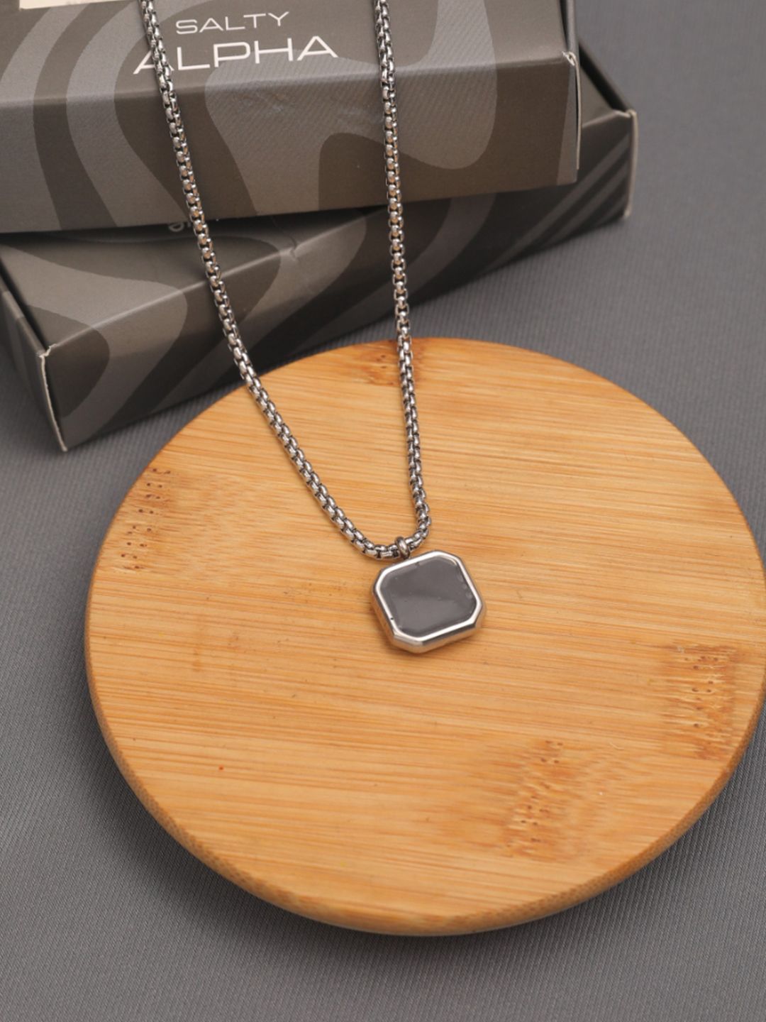 SALTY Midnight Charisma Stainless Steel Neck Chain Pendant for Men & Boys