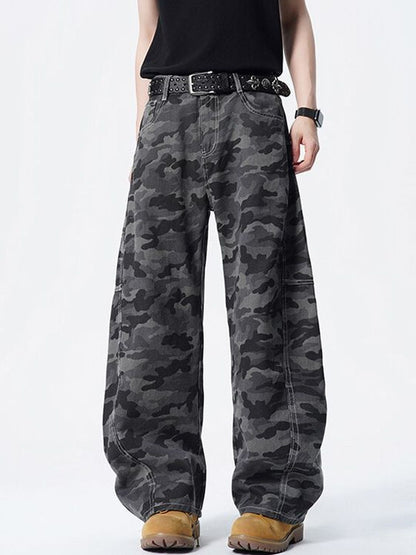 Men Wide Leg Mid-Rise Jeans