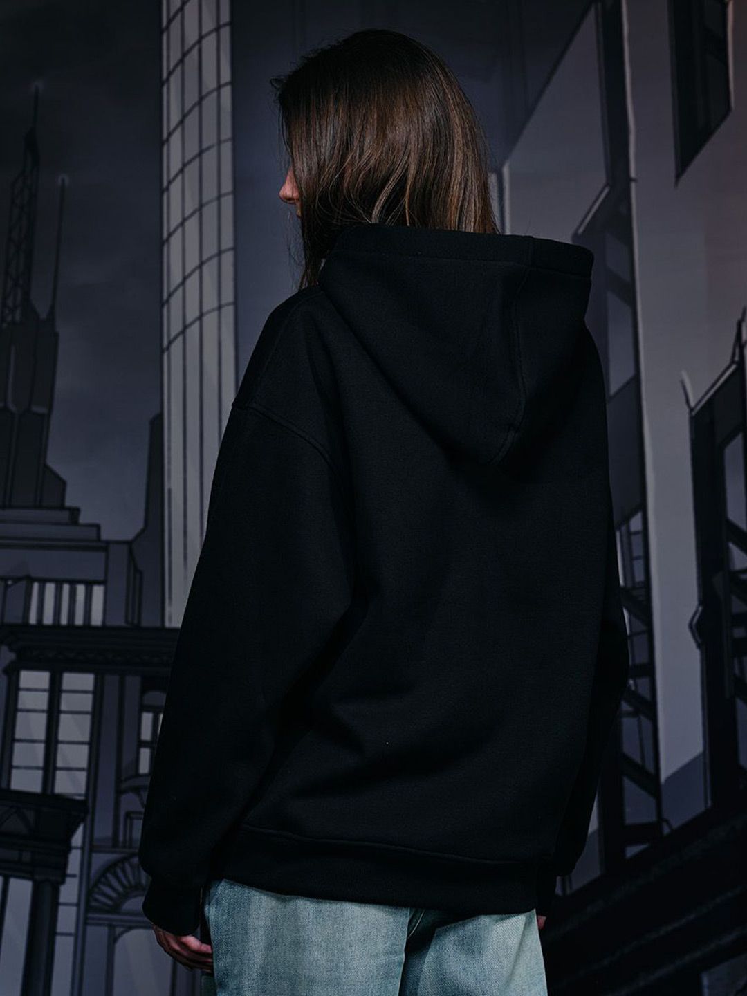 Women Printed Hooded Sweatshirt