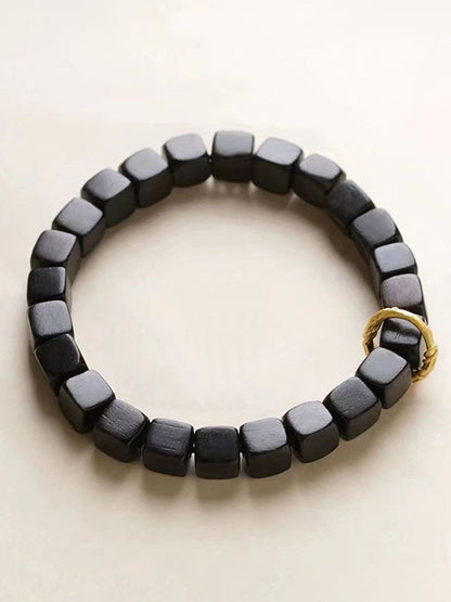 Men Wood Gold-Plated Bracelet