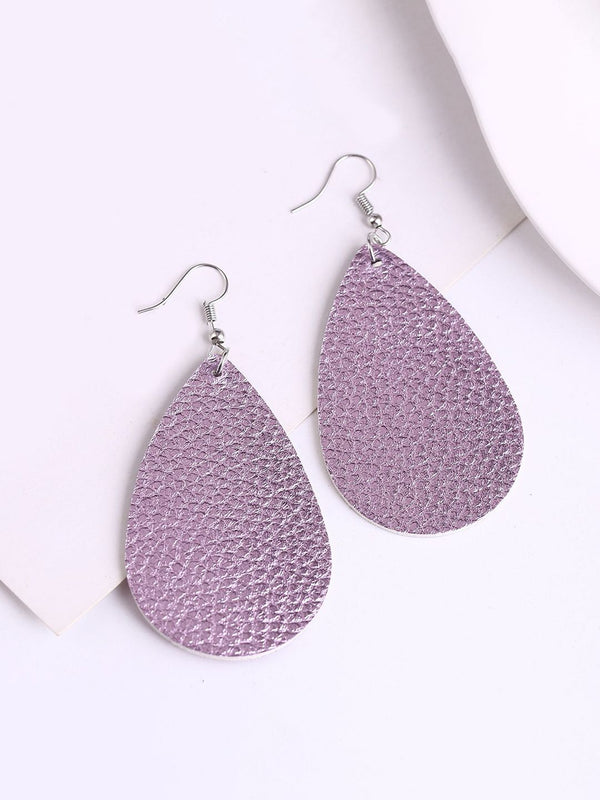 Silver-Plated Teardrop Shaped Drop Earrings