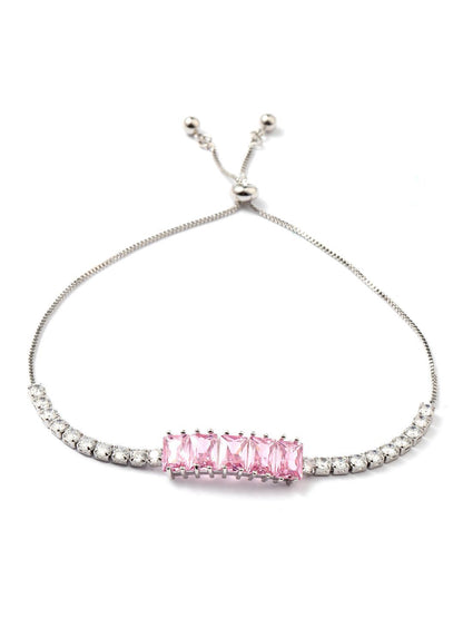 SALTY Aeri Silver-Plated Stone-Studded Tennis Wraparound Bracelet