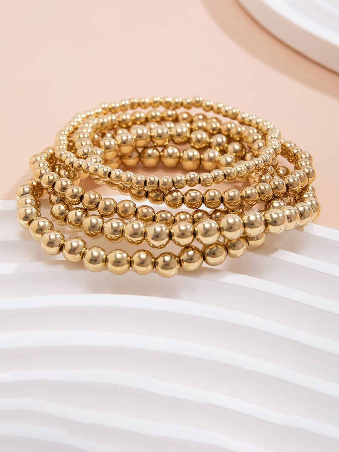 Women 5 Hand Painted Gold-Plated Armlet Bracelet