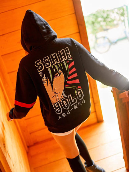 Women Printed Hooded Sweatshirt