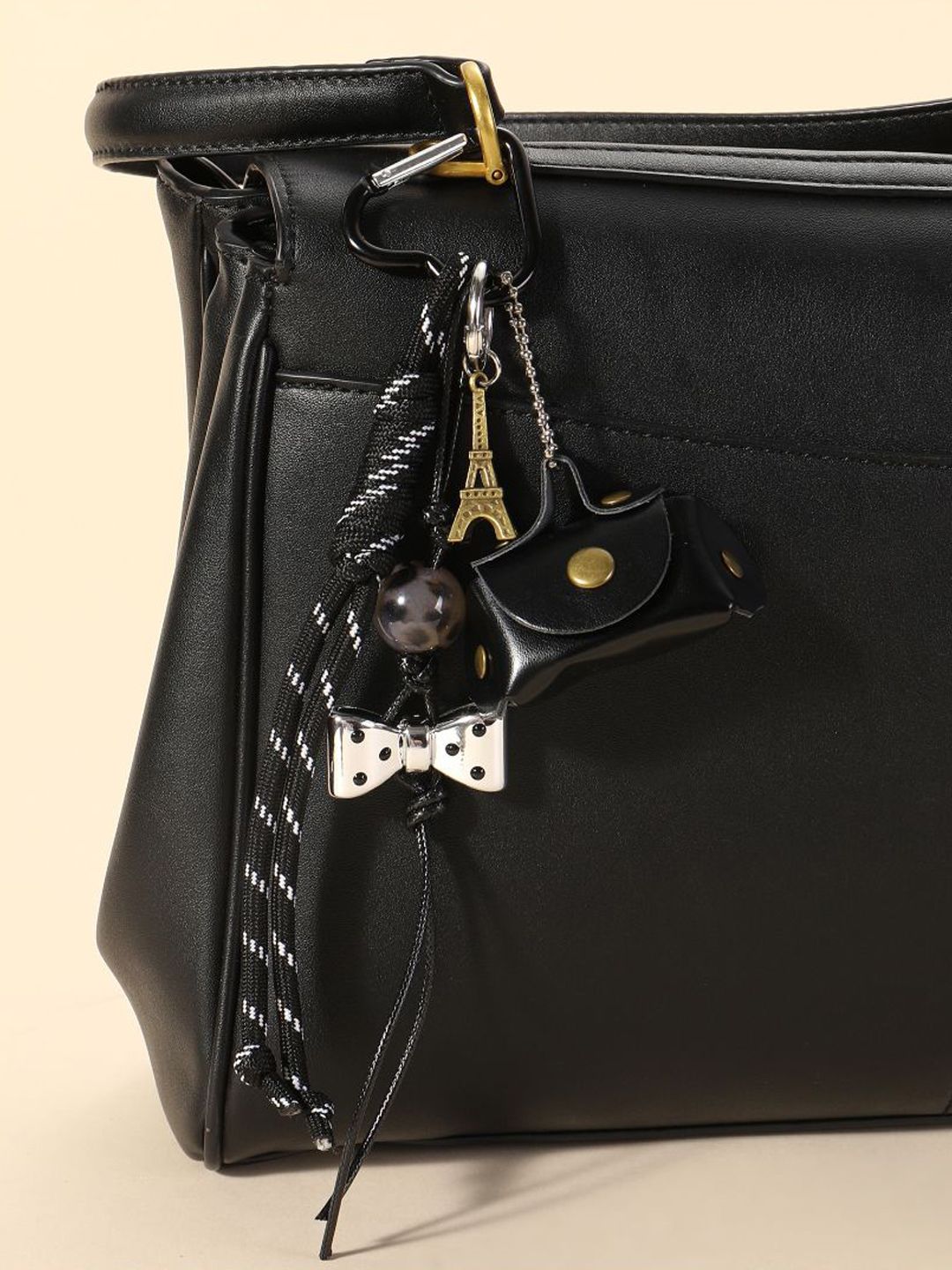 SALTY The Flap Mini Purse Charm - Black