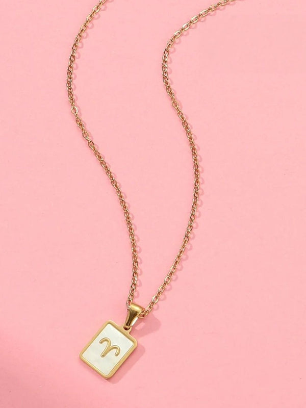 SALTY Pack of 2 Women Sign of the Stars Zodiac Necklace - Aries