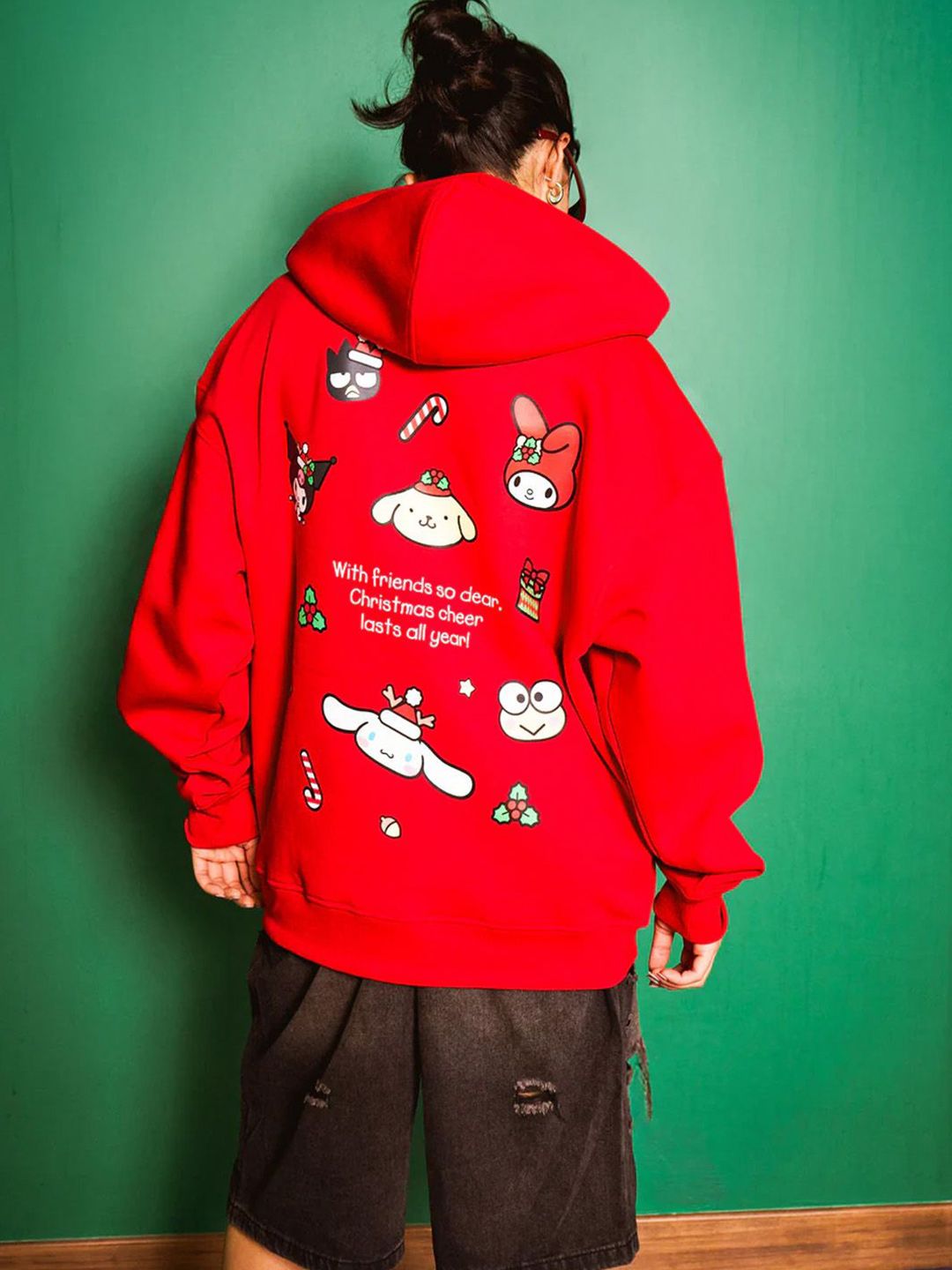 Women Graphic Hello Kitty & Friends Printed Cotton Sweatshirt