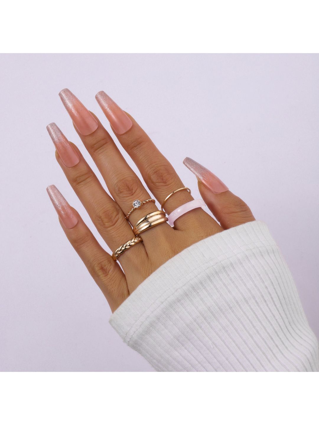 SALTY Set Of 5 Livia Stylish Adjustable Finger Ring