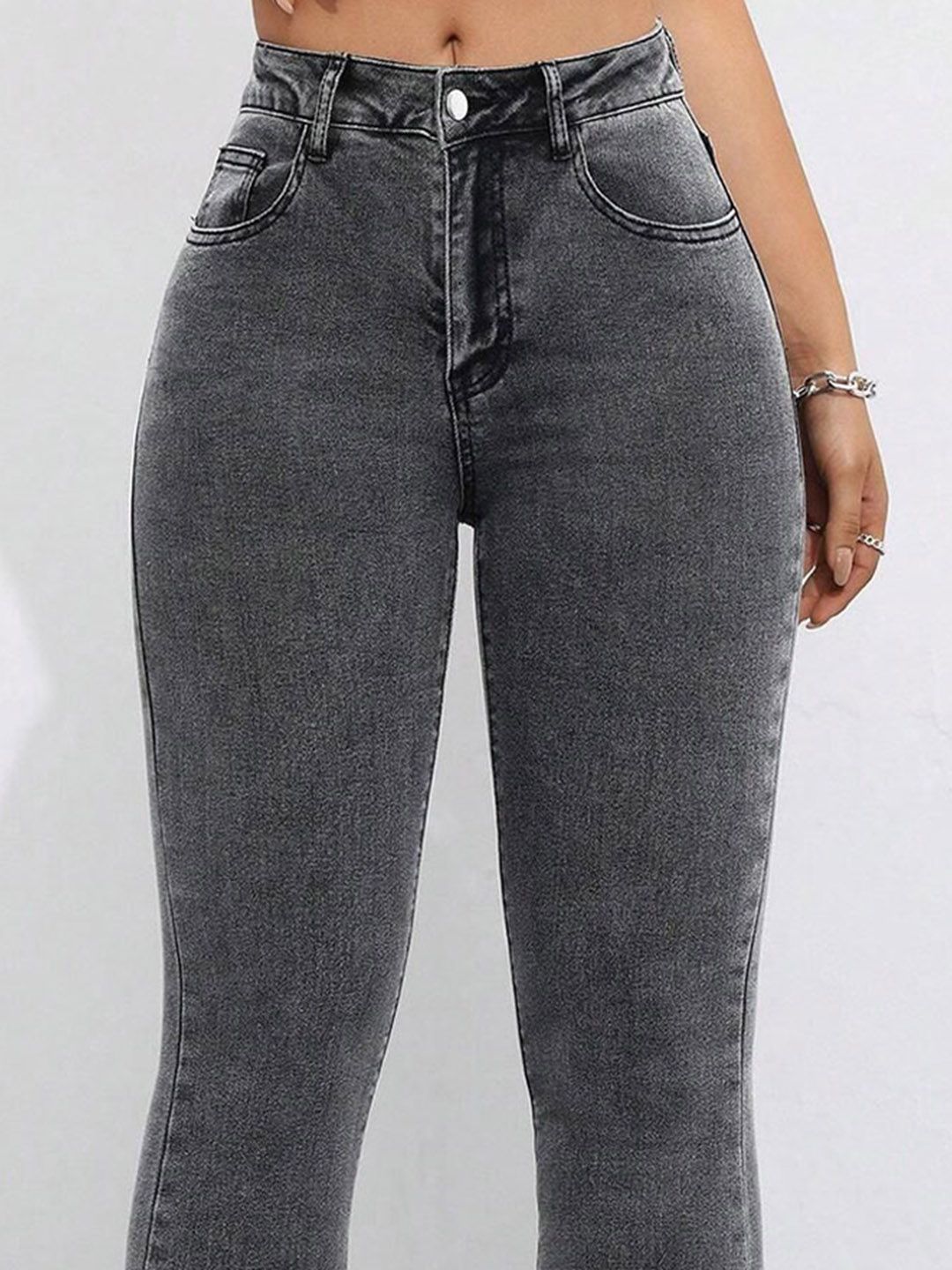 Women Flared High-Rise Light Fade Stretchable Jeans