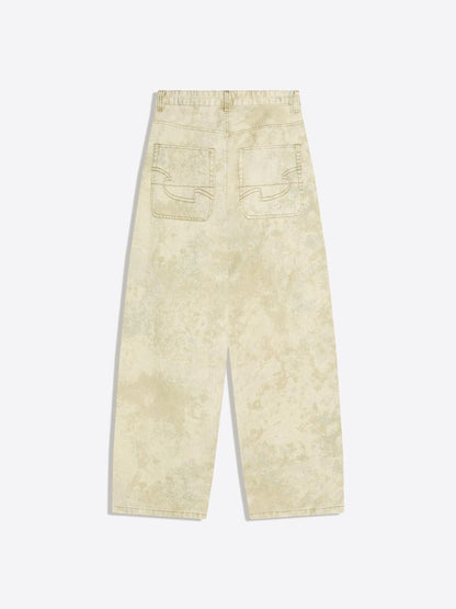 Barrel leg jeans print