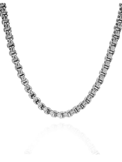 SALTY Stainless Steel Bold Link Silver Necklace