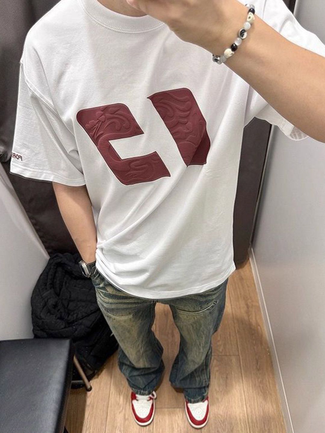 Men Baggy Mid-Rise Light Fade Jeans