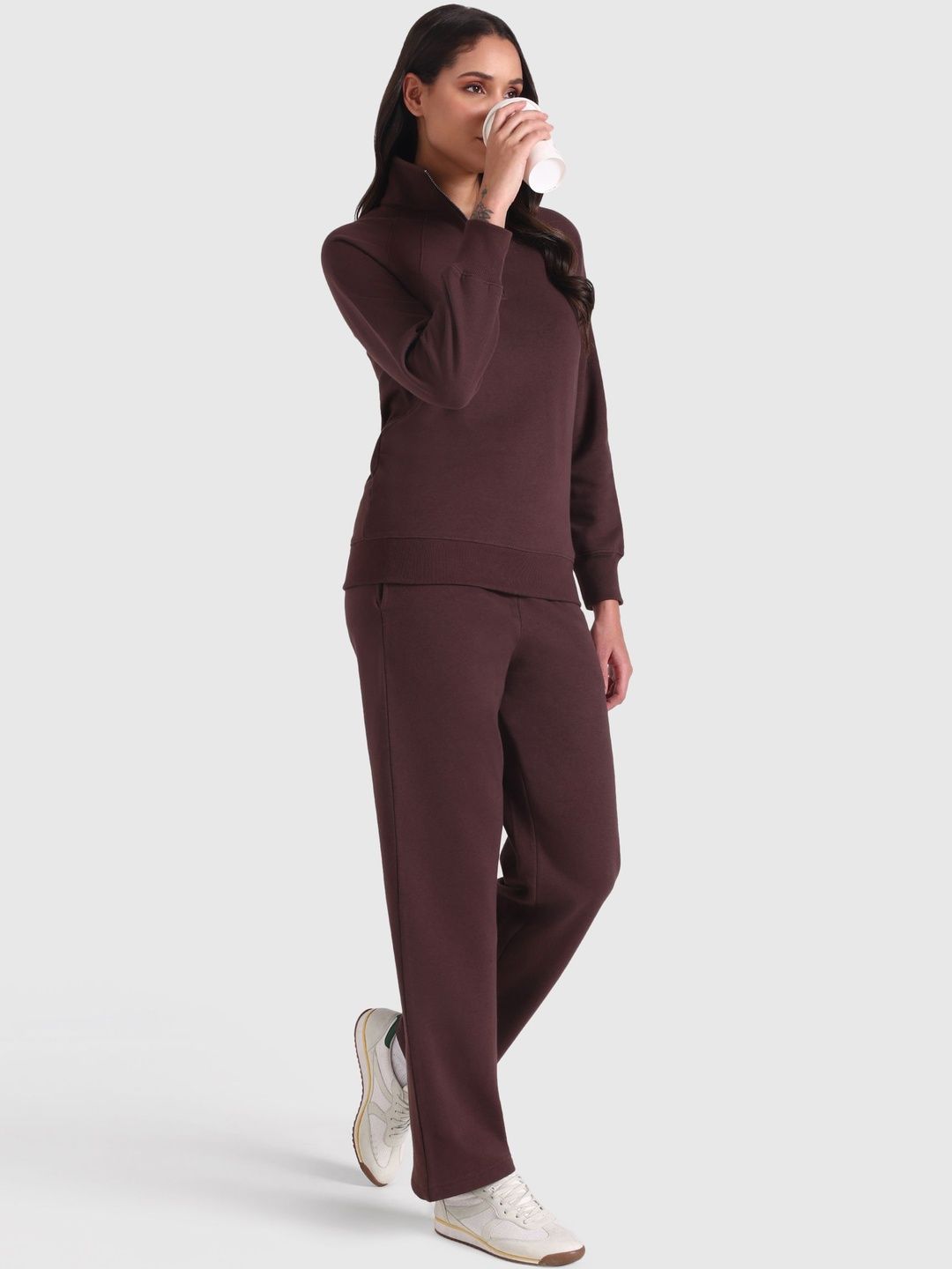 Women MId-Rise Wide Leg Track Pants