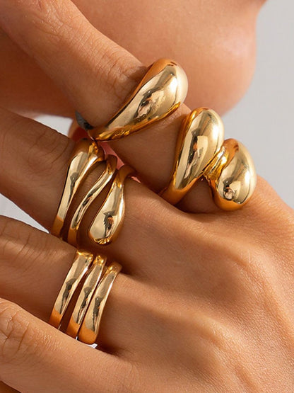 Set of 4 Gold-Plated Finger Ring