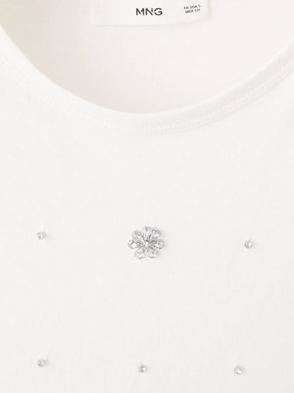 Embellished Pure Cotton T-shirt