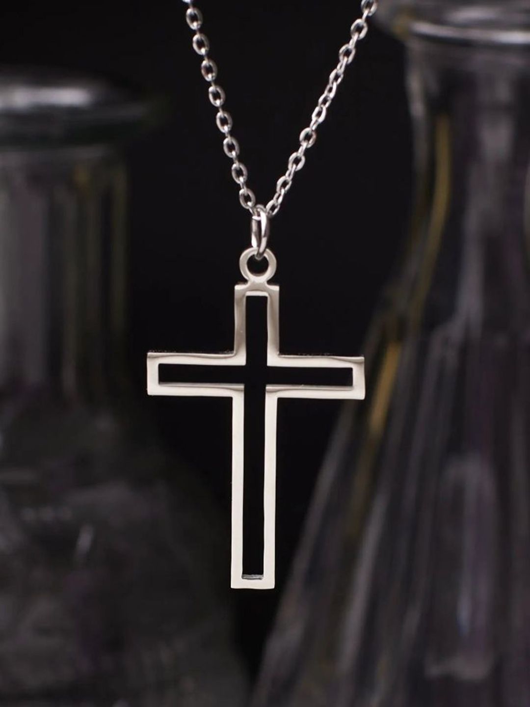 SALTY Set Of 2 Men Jesus Love & Cross Pendant Chain