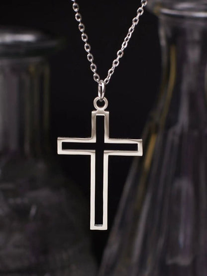 SALTY Set Of 2 Men Jesus Love & Cross Pendant Chain