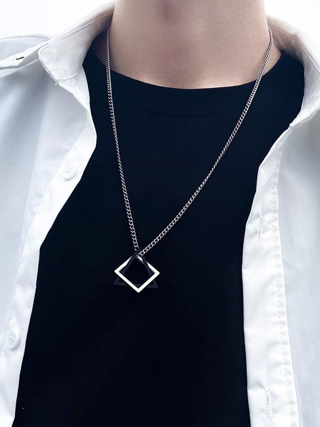 Stainless Steel Silver-Plated Minimal Necklace