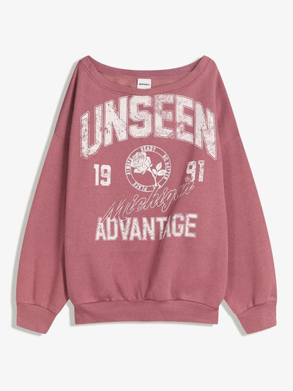 Boatneck printed sweatshirt