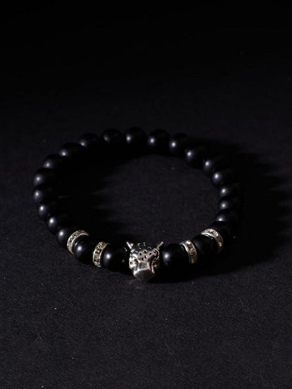 SALTY Women Stainless Steel Lion Beaded Bracelet