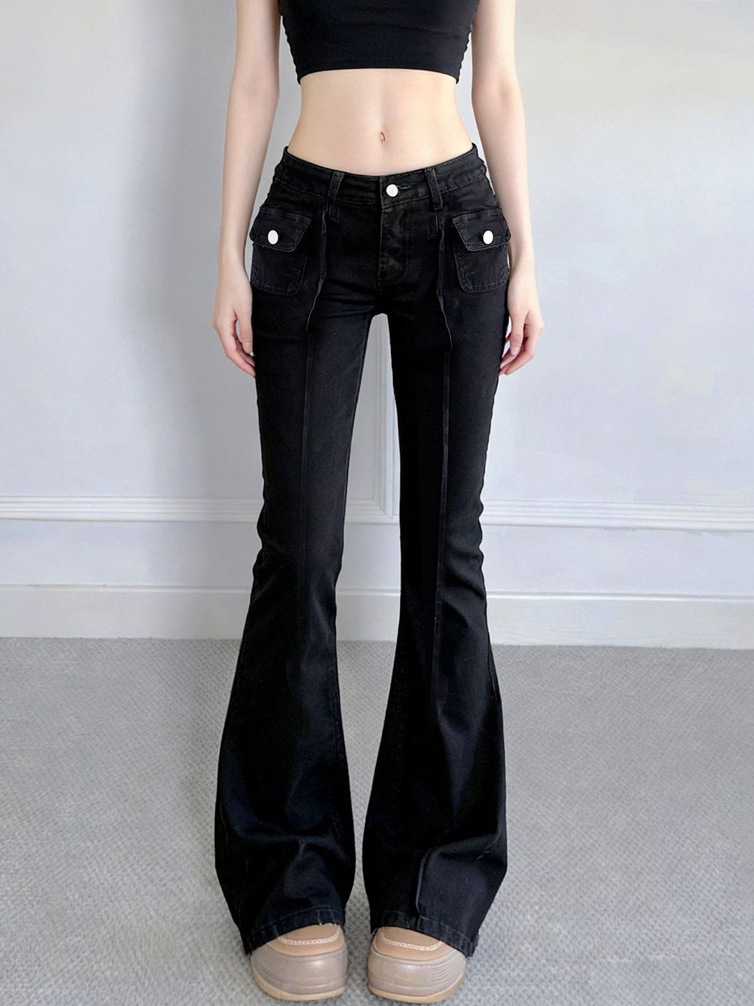 Women Flared Mid-Rise Light Fade Jeans