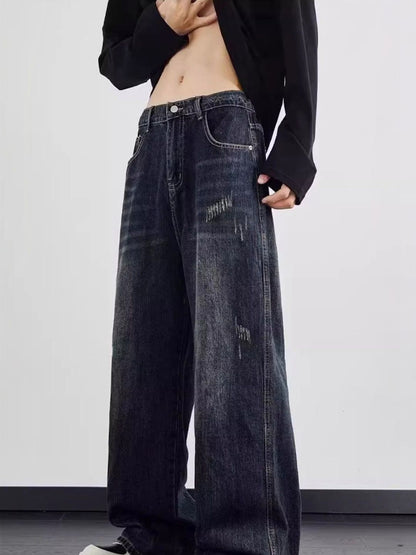 Men Wide Leg Mid-Rise Light Fade Jeans