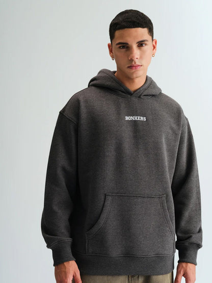 Men Signature Dark Grey Melange Hoodie