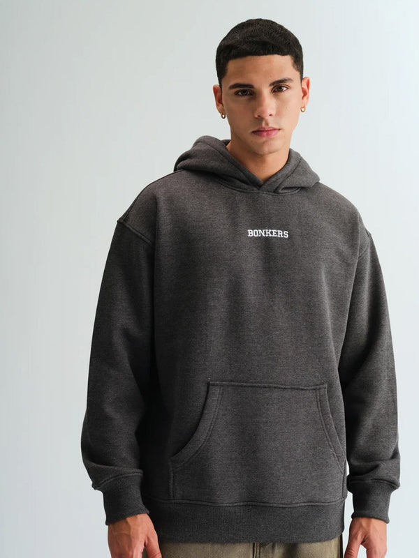 Men Signature Dark Grey Melange Hoodie