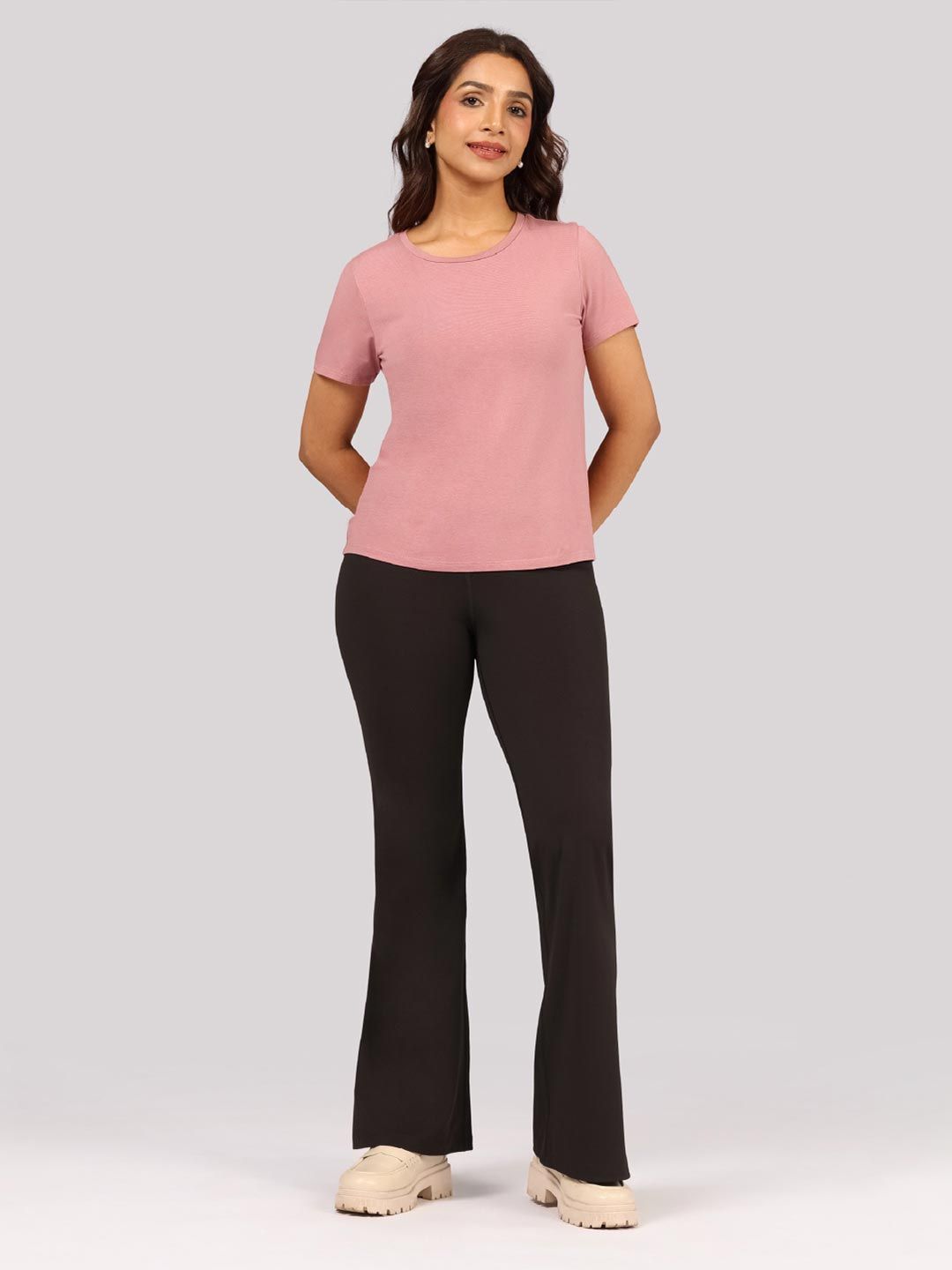 Women Flared High-Rise Trousers