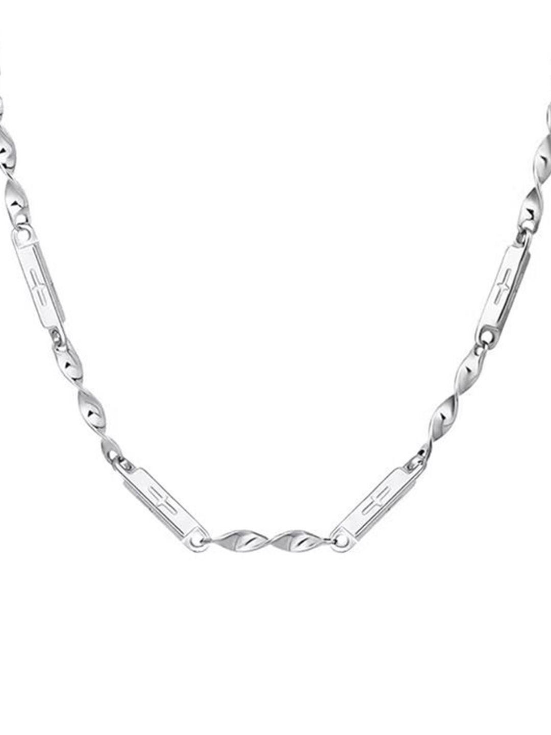 Silver-Plated  Stainless Steel Minimal Chain