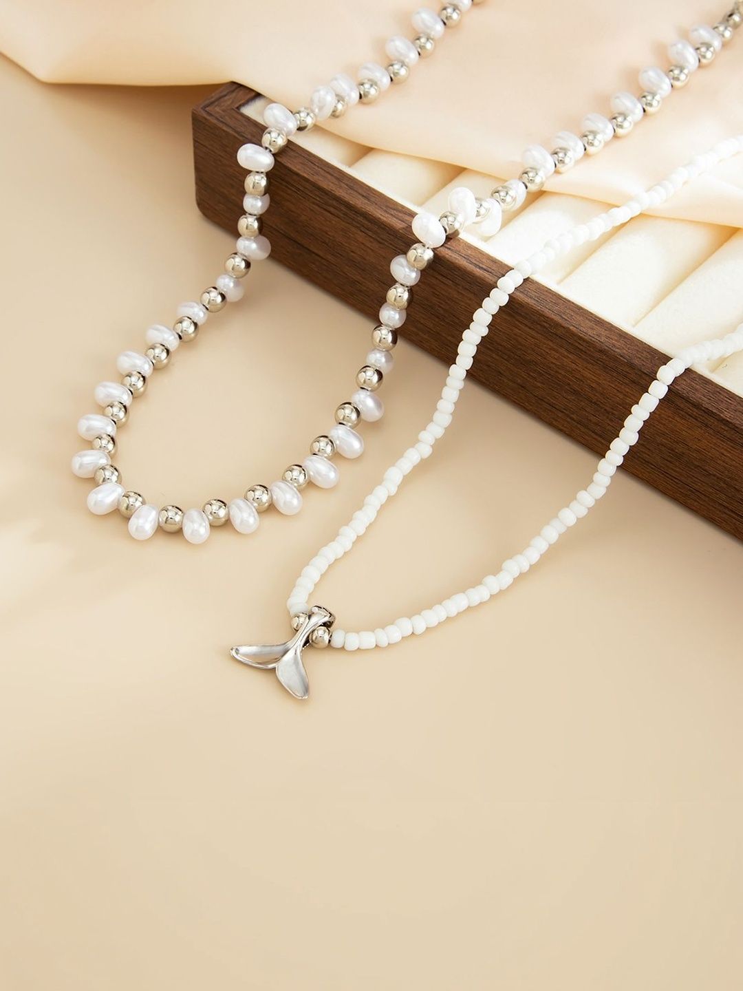 Silver-Plated Enamelled Necklace