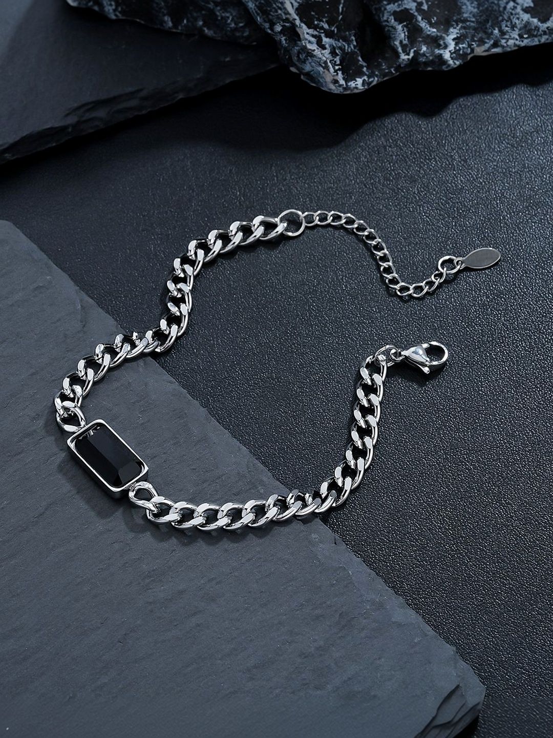 Men Handcrafted Silver-Plated Link Bracelet