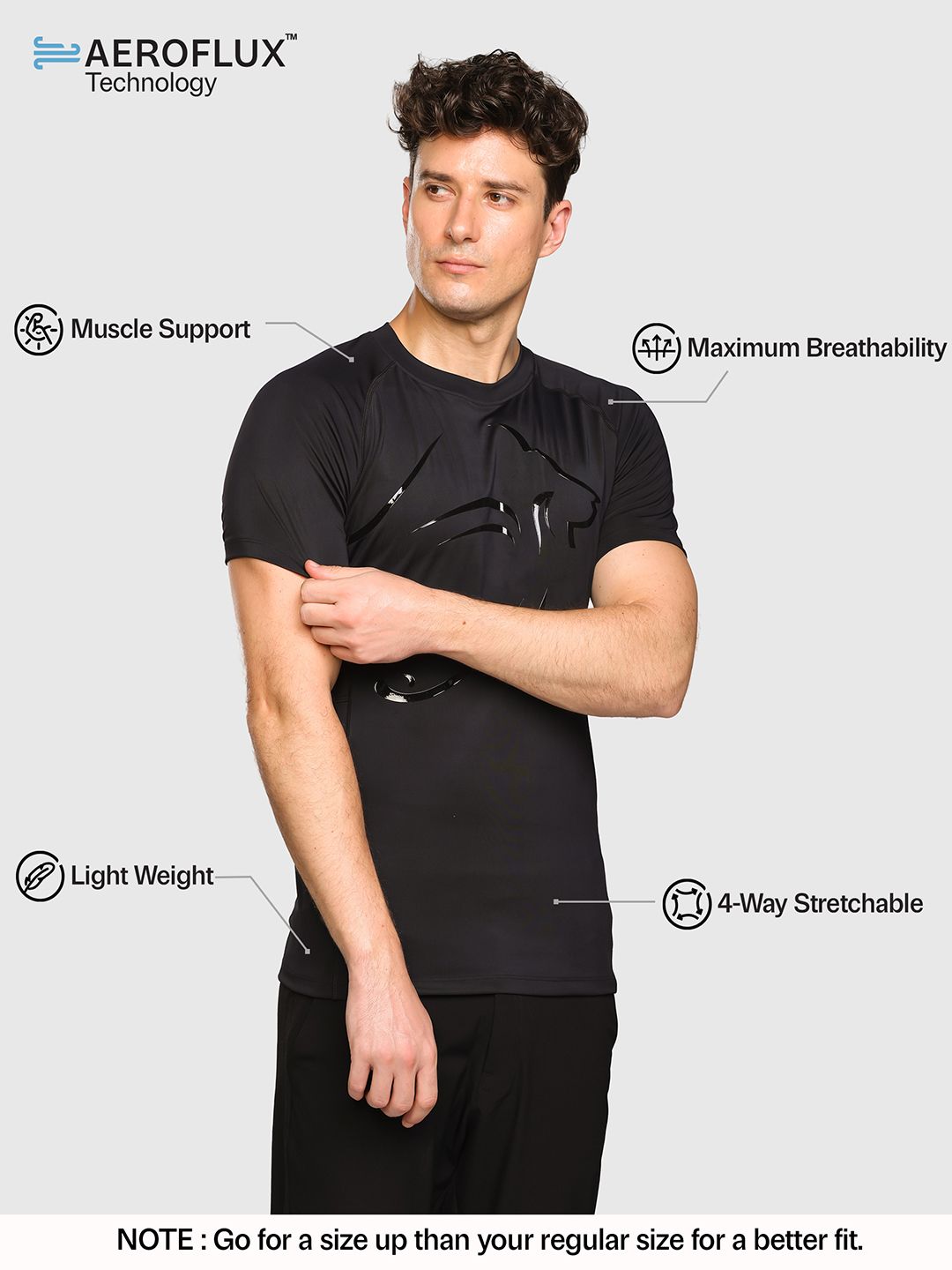 Men Graphic Printed Round Neck Compression T-shirt