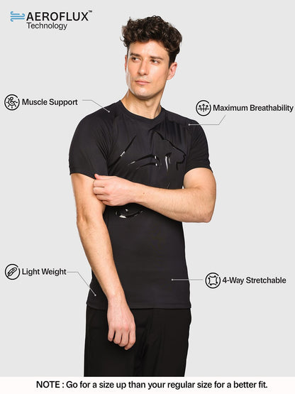 Men Graphic Printed Round Neck Compression T-shirt