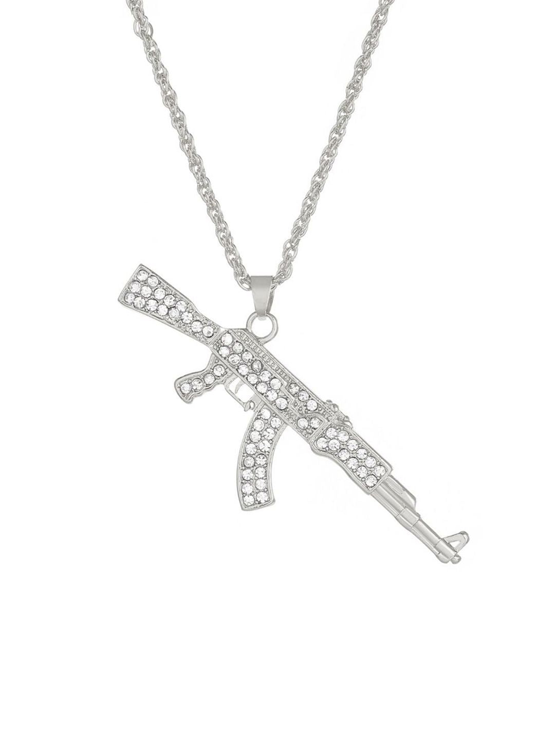 SALTY Pack of 2 Men Ak 47 Silver Chain