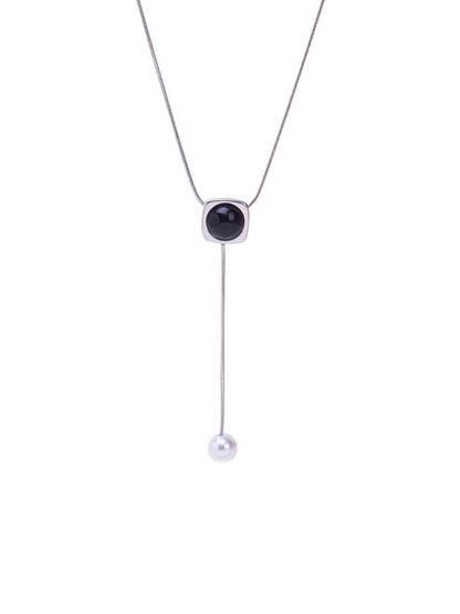 SALTY Moon Pearl Stainless Steel Necklace