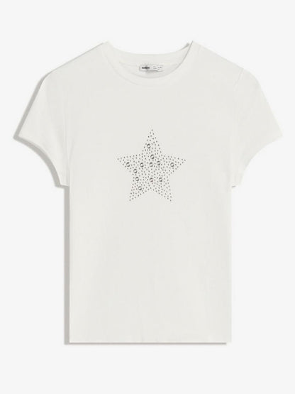 Short sleeve T-shirt with studs