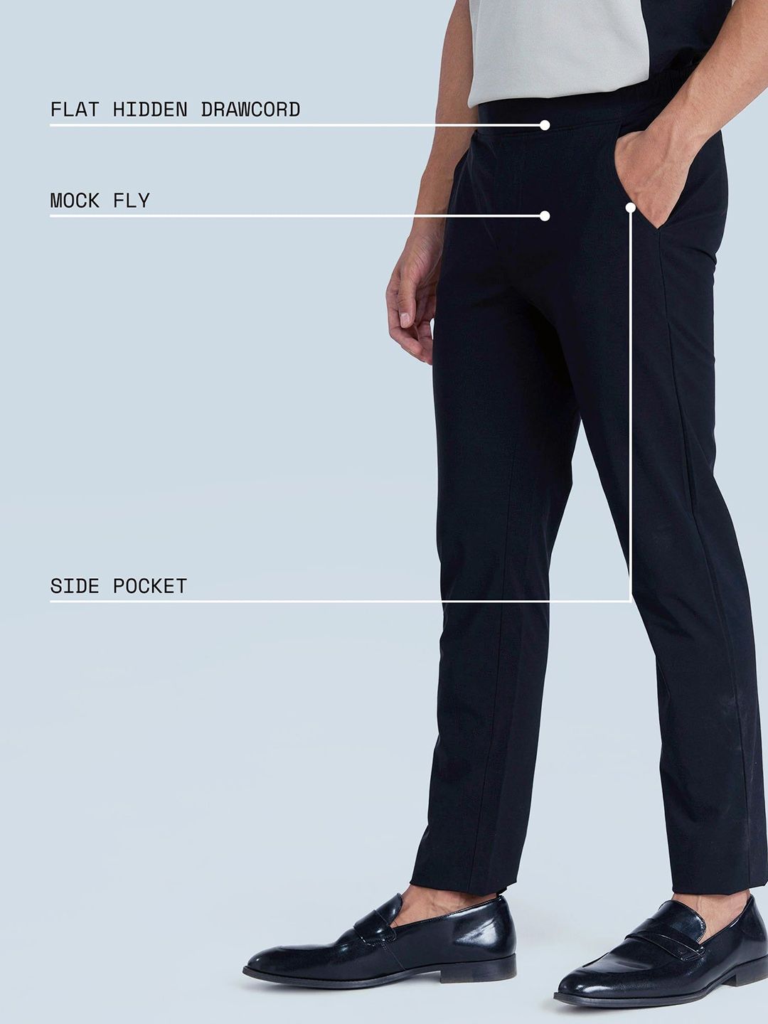 Men Black Workleisure Trousers